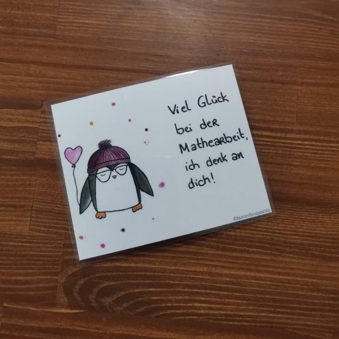 Lunchboxkarte mit einer motivierenden Nachricht für Kinder