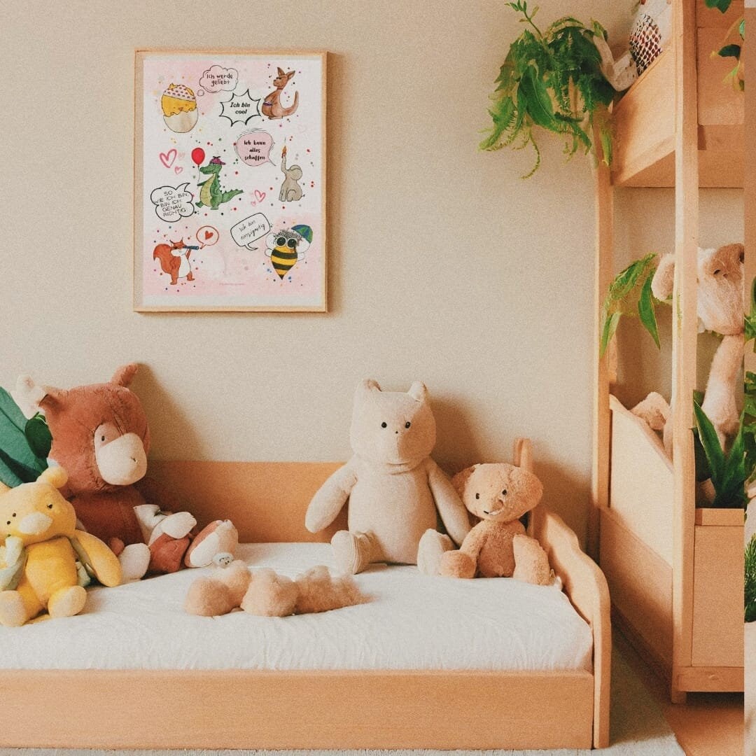 Achsamkeitsposter für Kinder von butterbrotpoesie, einzigartig mit handgemalten Figuren