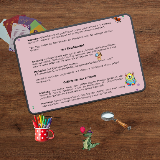 Titelbild für kostenloses PDF mit medienfreien Beschäftigungsideen für Kinder